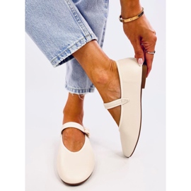 Ballerinaskor för kvinnor med beige rem 1