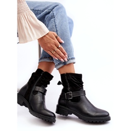 Erynn Platta stövlar för kvinnor med spänne, svarta 3