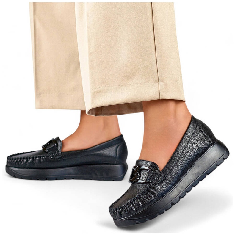 Damloafers med tjock sula, svart 24-21339B 1