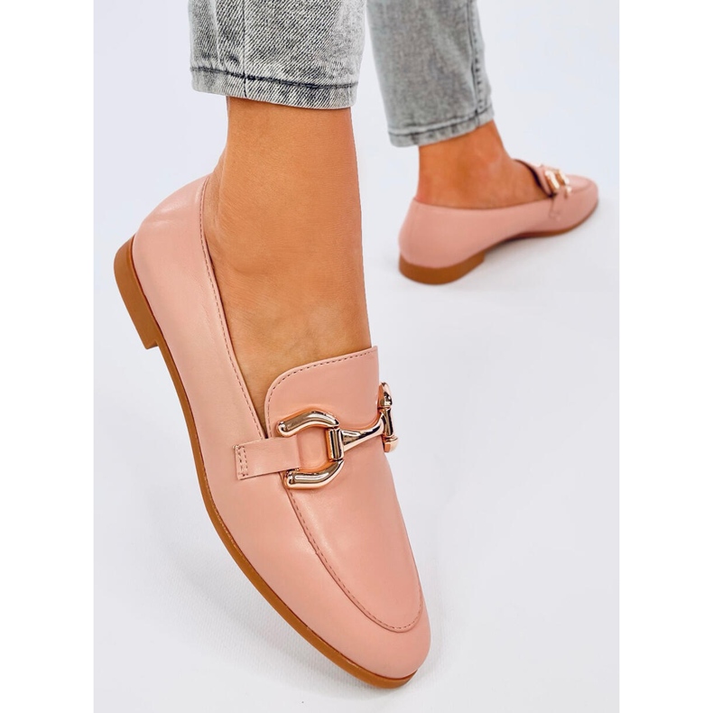 Nude Chain Loafers för kvinnor rosa 2