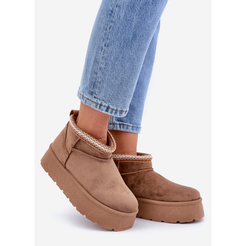 PG2 Plattformssnöskor med dekorativa broderier brun 1