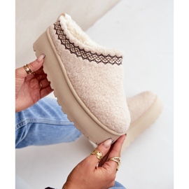 Ljusbeige Leaniella Fårskinnssnöskor med päls 2