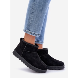 Snöstövlar för kvinnor gjorda av svart ekomocka 1