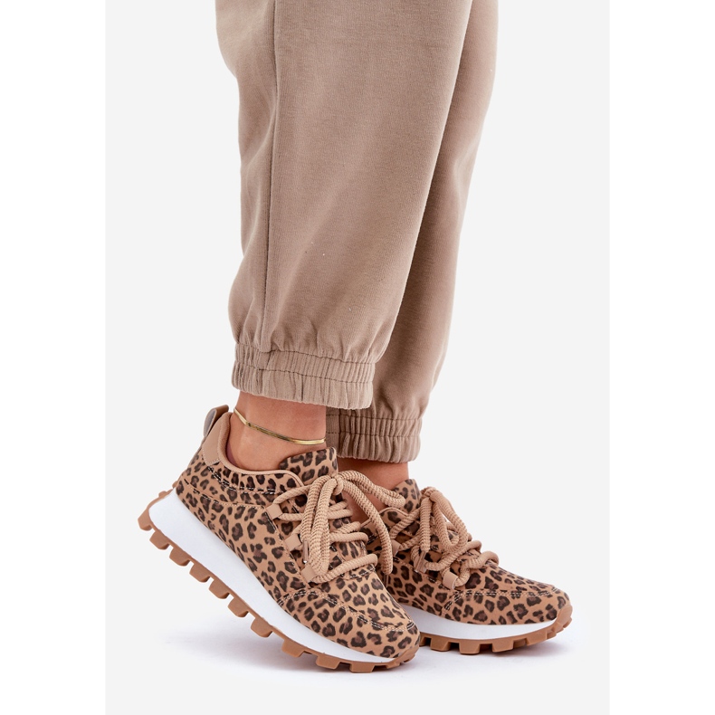 Bruna Leopard Sneakers Platform Sportskor beige 1