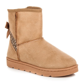 Vices Pälssnöboots med glitter brun 1