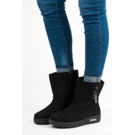 Super Me Snöstövlar som knäpps med dragkedja svart 2