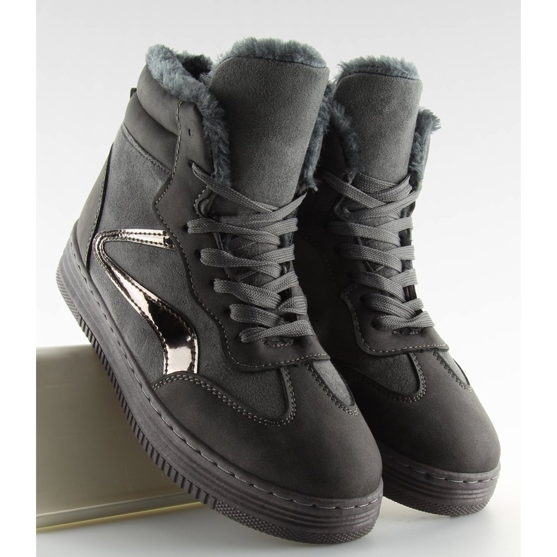 Sneakers isolerade grå BOK-1103 mörkgrå 2