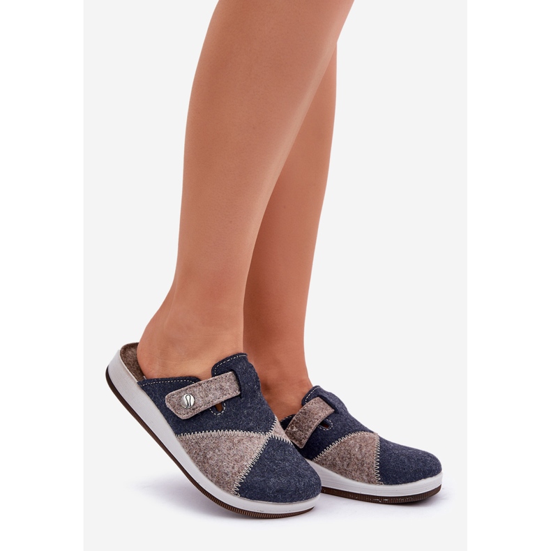 Inblu Förebyggande tofflor för kvinnor, grå och marinblå 1