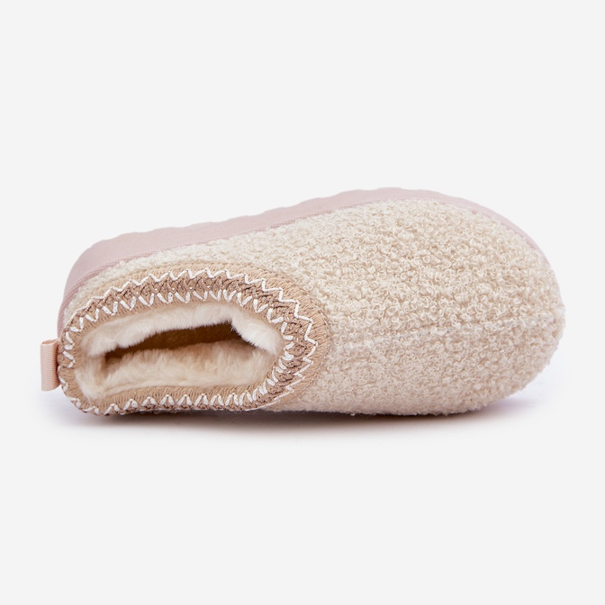 Barnsnöskor med päls, fårskinnstyp, ljus beige 1