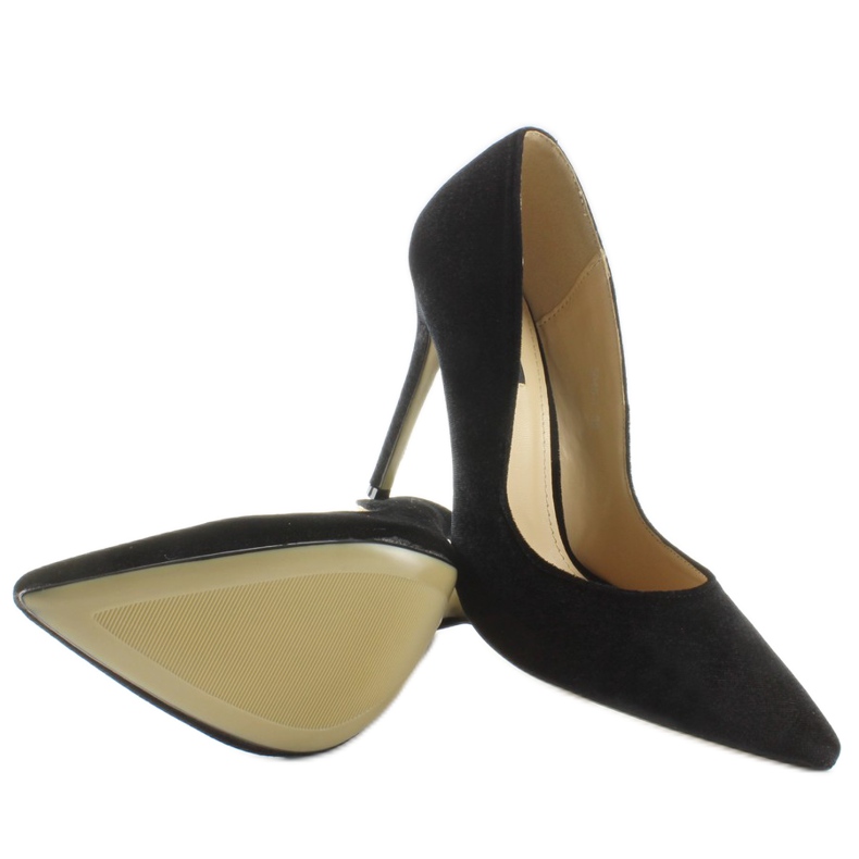 Fantastiska velour sammetsklackar svart 2