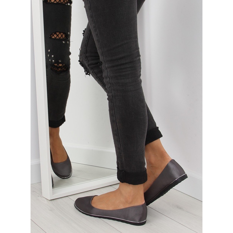 Grå satin ballerinas A8621 grå 2