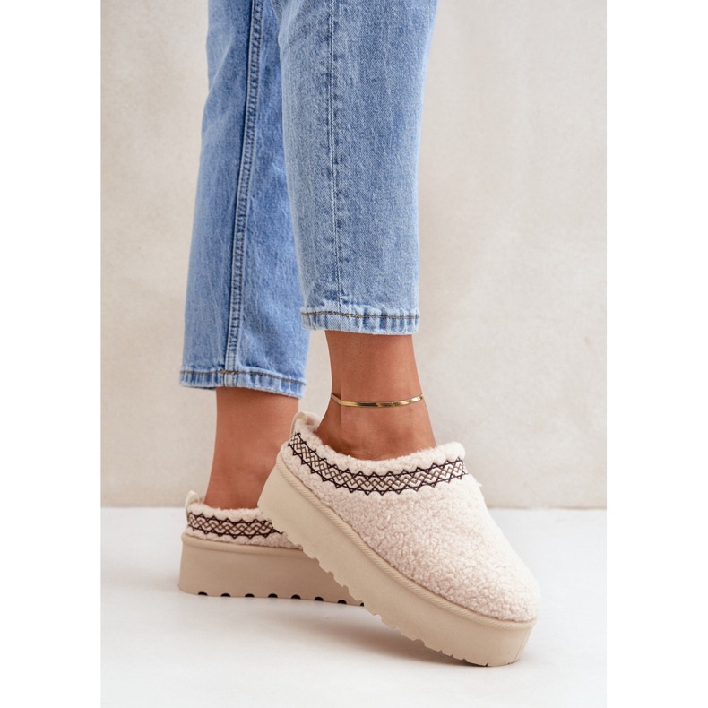 Beige plattformssnöskor för kvinnor 1