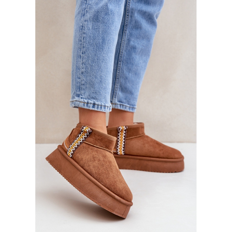 Snöskor i brun mocka för kvinnor 1