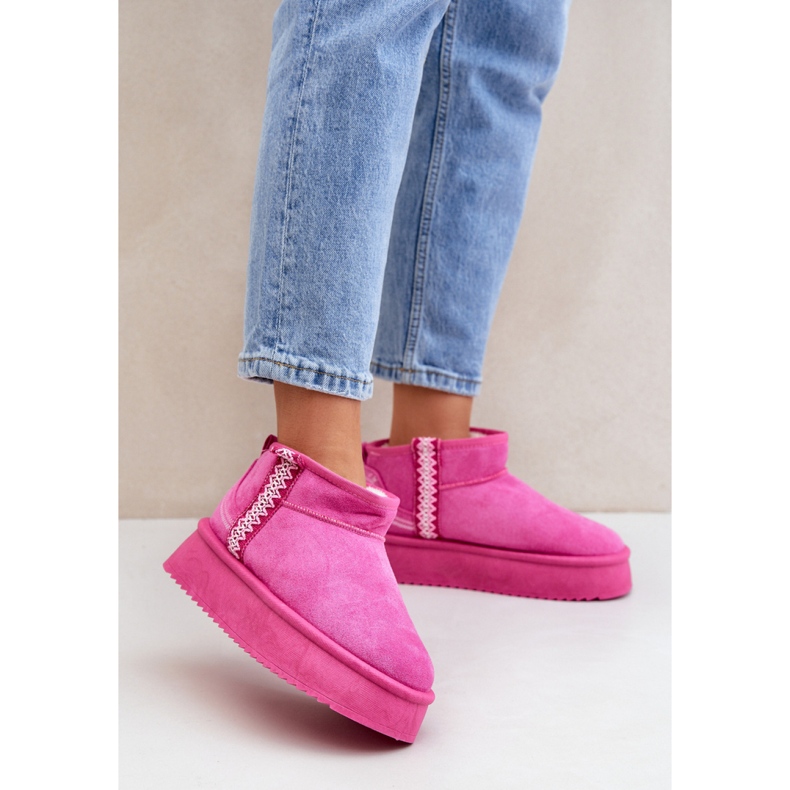 Snöskor i rosa mocka för kvinnor 1