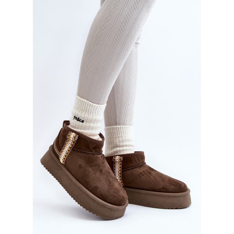 Snöskor för plattform för kvinnor, mocka, mörkgrön 1