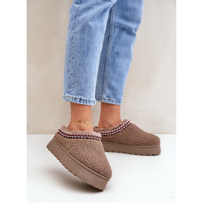 Bruna plattformssnöskor för kvinnor 1