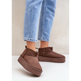 Snöskor i brun mocka för kvinnor 1