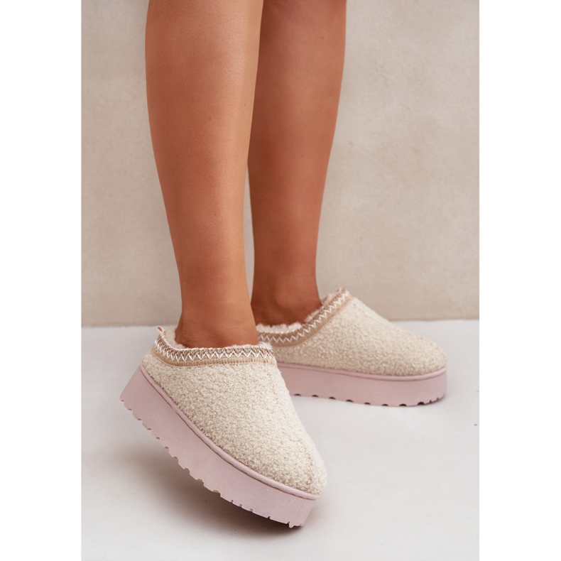 Beige plattformssnöskor för kvinnor 1