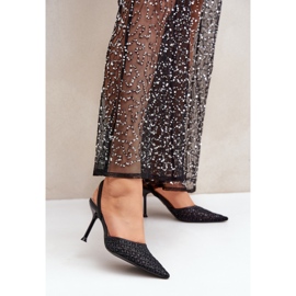 Modell Berilae B1639-202 Black Glitter höga klackar - Step in style svart 1