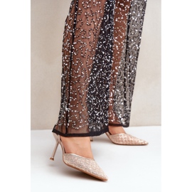 Modell Berilae B1639-202 Gold Glitter höga klackar - Step in style gul 1