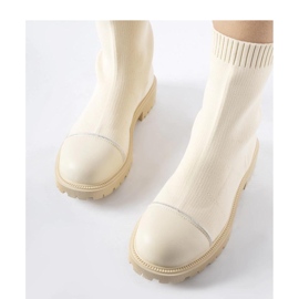 Beige strumpa ankelboots med strass Vail - Solea 1