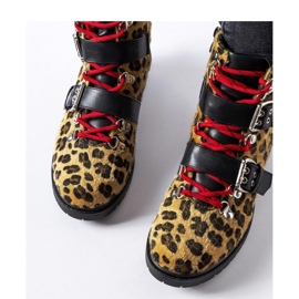 Svarta och beige leopardmönstrade ankelboots Baltimore - Solea 1