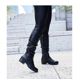 Svarta skrynkliga Angelico-stövlar - Solea 1