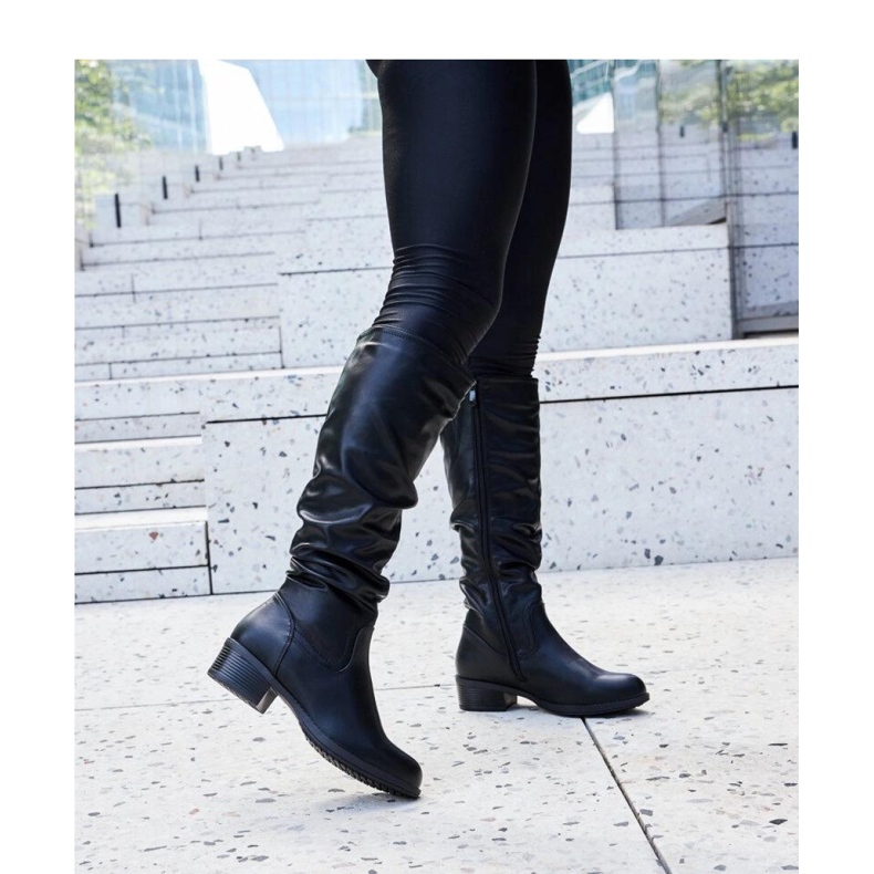 Svarta skrynkliga Angelico-stövlar - Solea 1