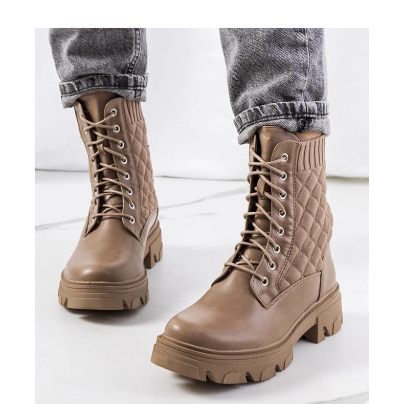 Bruna stövletter med ovandel i strumpan från Lujan - Solea 1