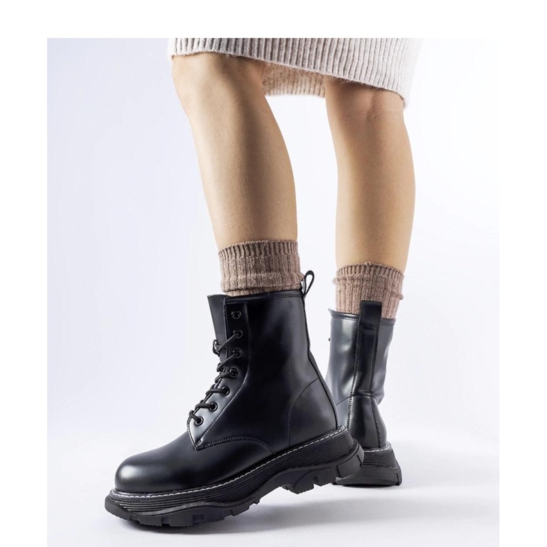 Svarta arbetarskor med massiv Borsano - Solea-sula 1