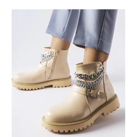 Beige stövlar med dekorativa kedjor Mezzavia - Solea 1