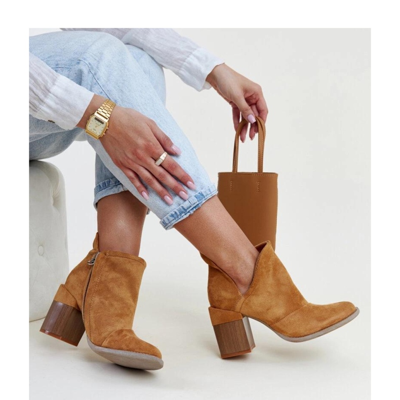 Bruna stövletter med utskuret block från Brankka - Solea 1