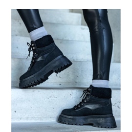 Svarta sneakers med tjock sula och päls från Best - Solea 1