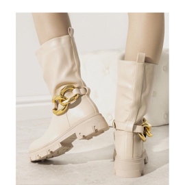 Beige isolerade stövlar med en kedja Harrison - Solea 1