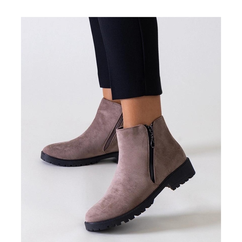 Bruna stövlar med metallinlägg, eko-mocka Branda - Solea 1