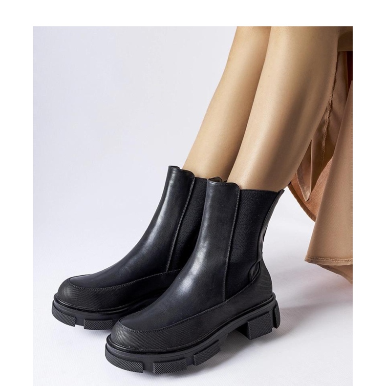 Svarta stövletter med elastisk ovandel Faisal - Solea 1