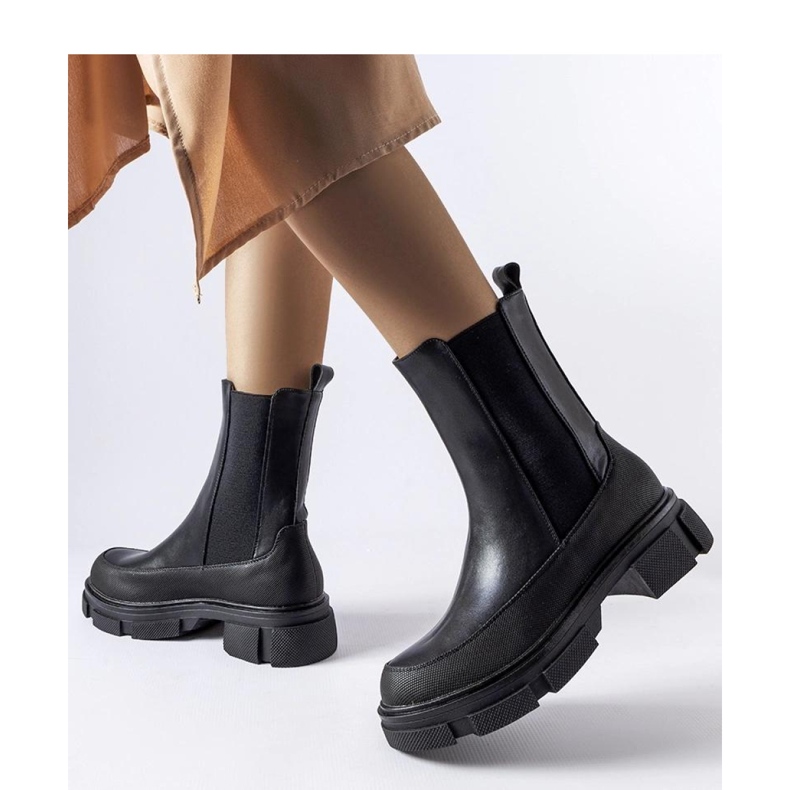 Svarta stövletter med elastisk ovandel Faisal - Solea 2