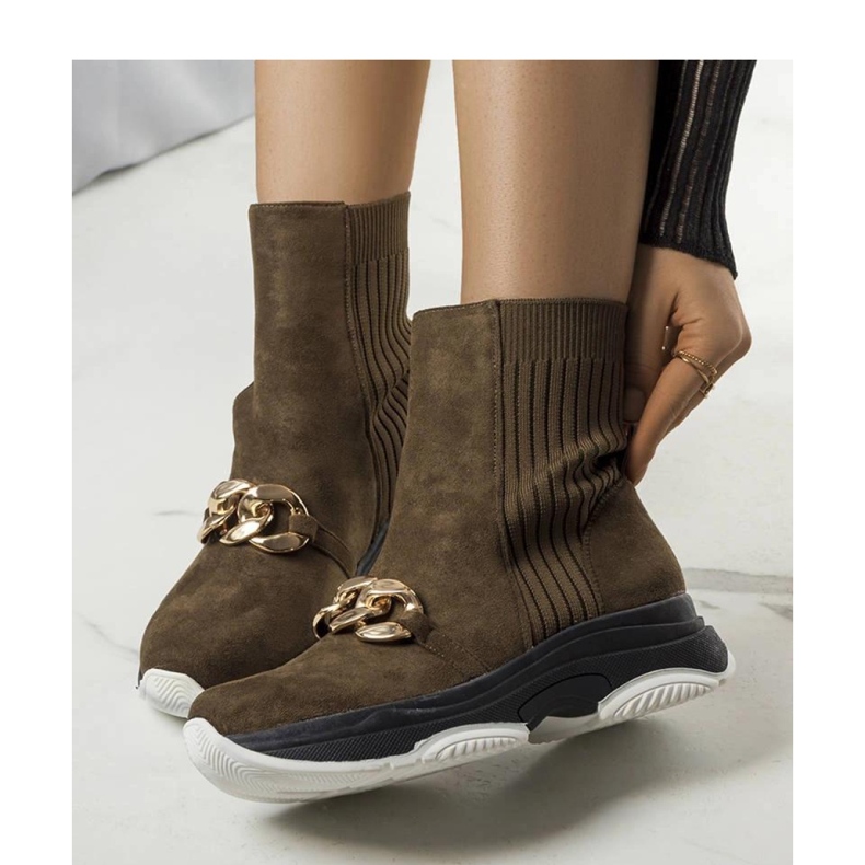 Gröna isolerade stövletter med Ulster-kedja - Solea 1