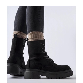 Svarta ankelstövlar med massiv Riel - Solea-sula 1