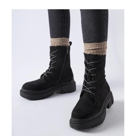 Svarta ankelstövlar med massiv Riel - Solea-sula 2