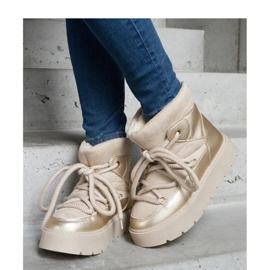 Beige plattformssnöskor isolerade med Sapphi - Solea-päls 1