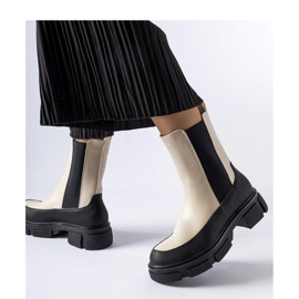 Beige och svarta slip-on ankelboots från Faisal - Solea 1