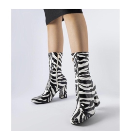 Imitation zebra ankelboots Upland - Solea svart 1