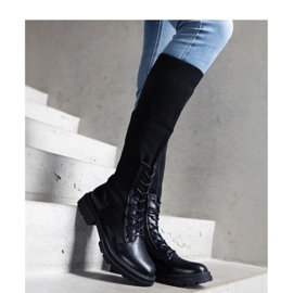 Svarta slip-on boots med elastiskt material ovandel Luana - Solea 2