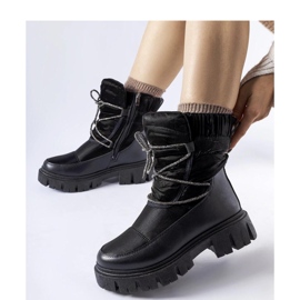 Svarta snöstövlar med zirkoner Pettenasco - Solea 1