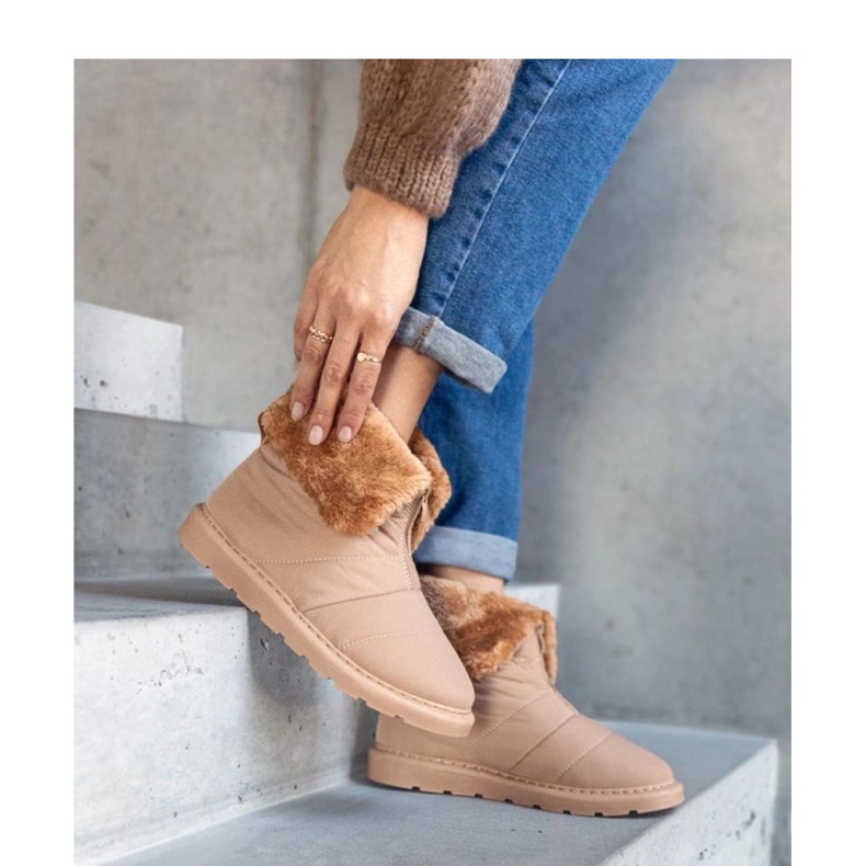 Beige isolerade snöstövlar med krage Edidda - Solea 1