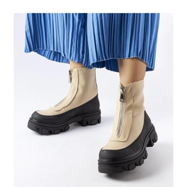 Beige massiva ankelboots med dragkedja från Morley - Solea 1