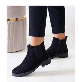 Svarta klassiska casual stövlar av eko-mocka Sabre - Solea 1