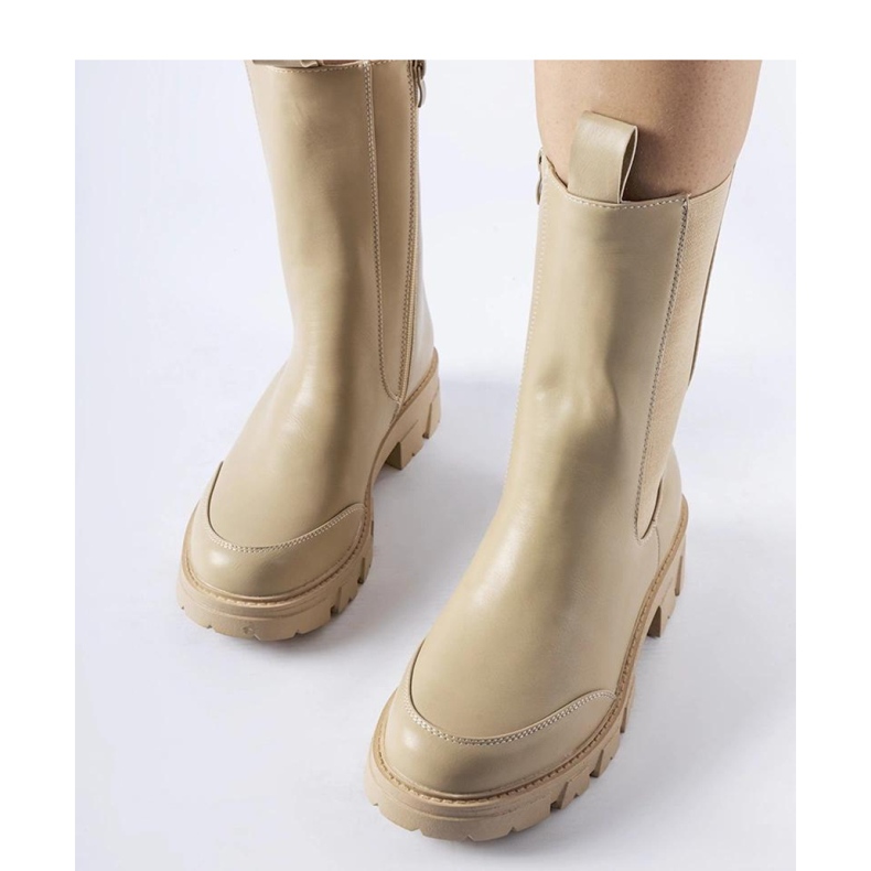 High Beige massiva isolerade ankelboots 1