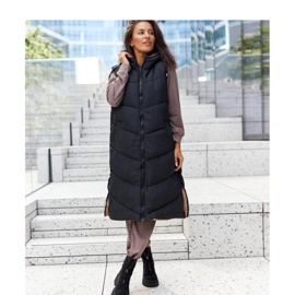 Svarta isolerade stövlar med dragkedja av eko-mocka 1